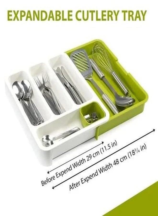 SYGNIUS Expandable Multipurpose Cutlery Organizer Tray Store Plate for Modular Kitchen Drawer Plastic Cutlery Set Storage Box - Image 5